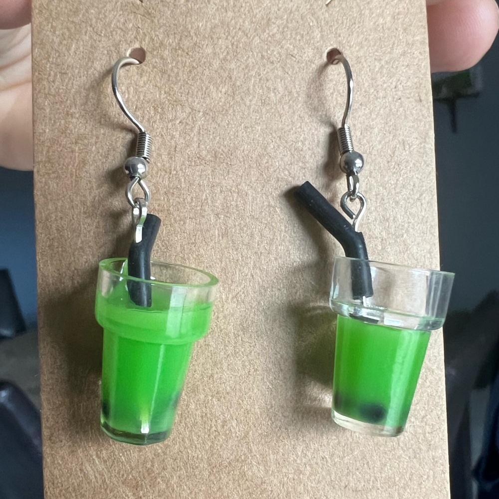 Bubble tea earrings - Green